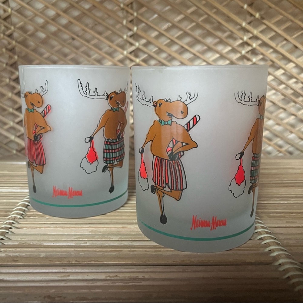 Vintage Neiman Marcus Christmas Glasses
